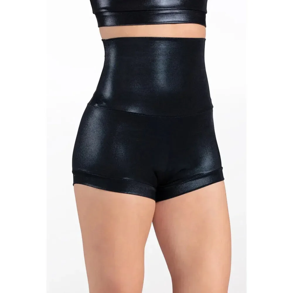 Pre-Owned Dance Shorts Weissman ML7009 Hot Pink Medium Child High Waist Metallic